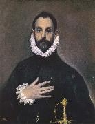 El Greco Nobleman with his Hand on his chest oil painting artist